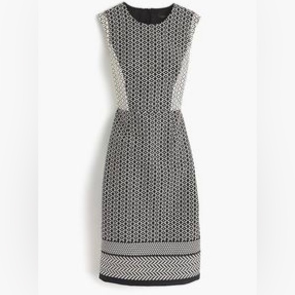 J. Crew Paneled Jacquard Dress Black and White size 6 - Picture 2 of 4